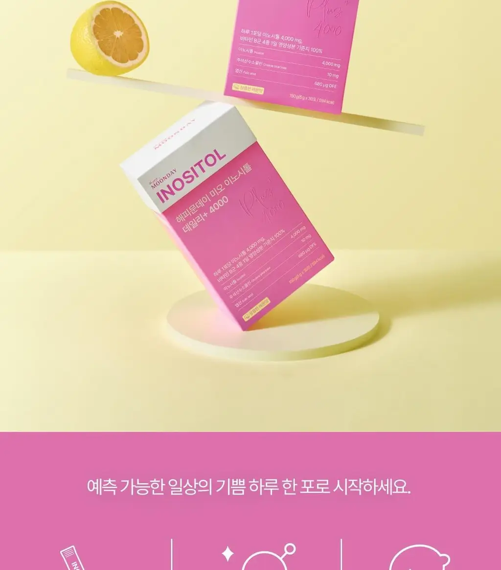 [패키지리뉴얼] 해피문데이 미오 이노시톨 데일리+ 4000 30포 (30일분) 상세페이지 2